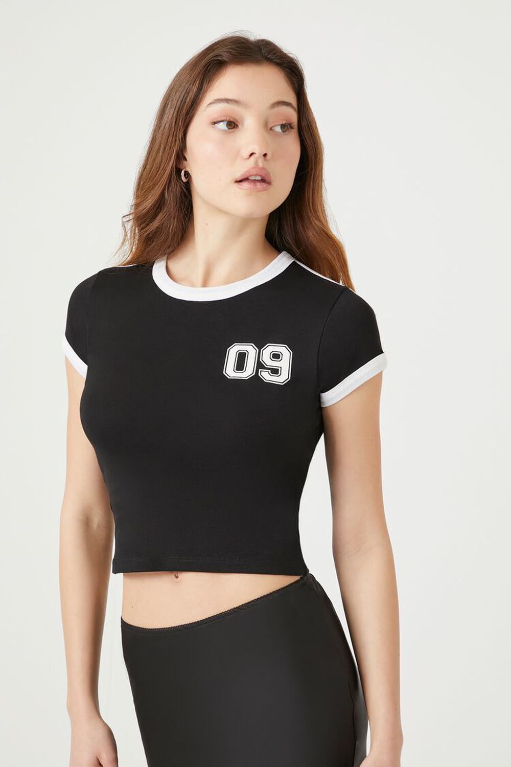 Cropped 09 Graphic Ringer Tee